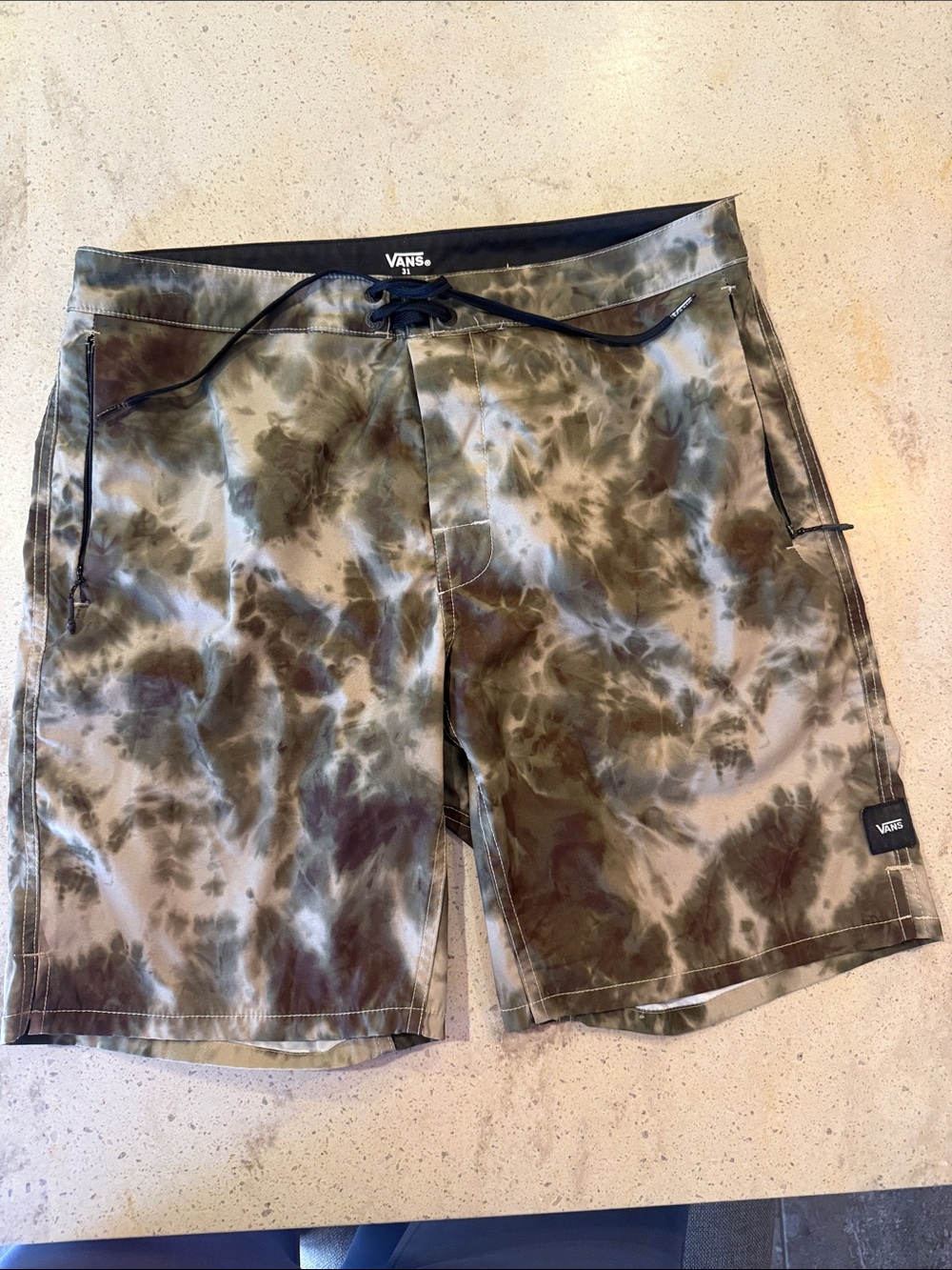Vans Olive Tie-Dye Board Shorts